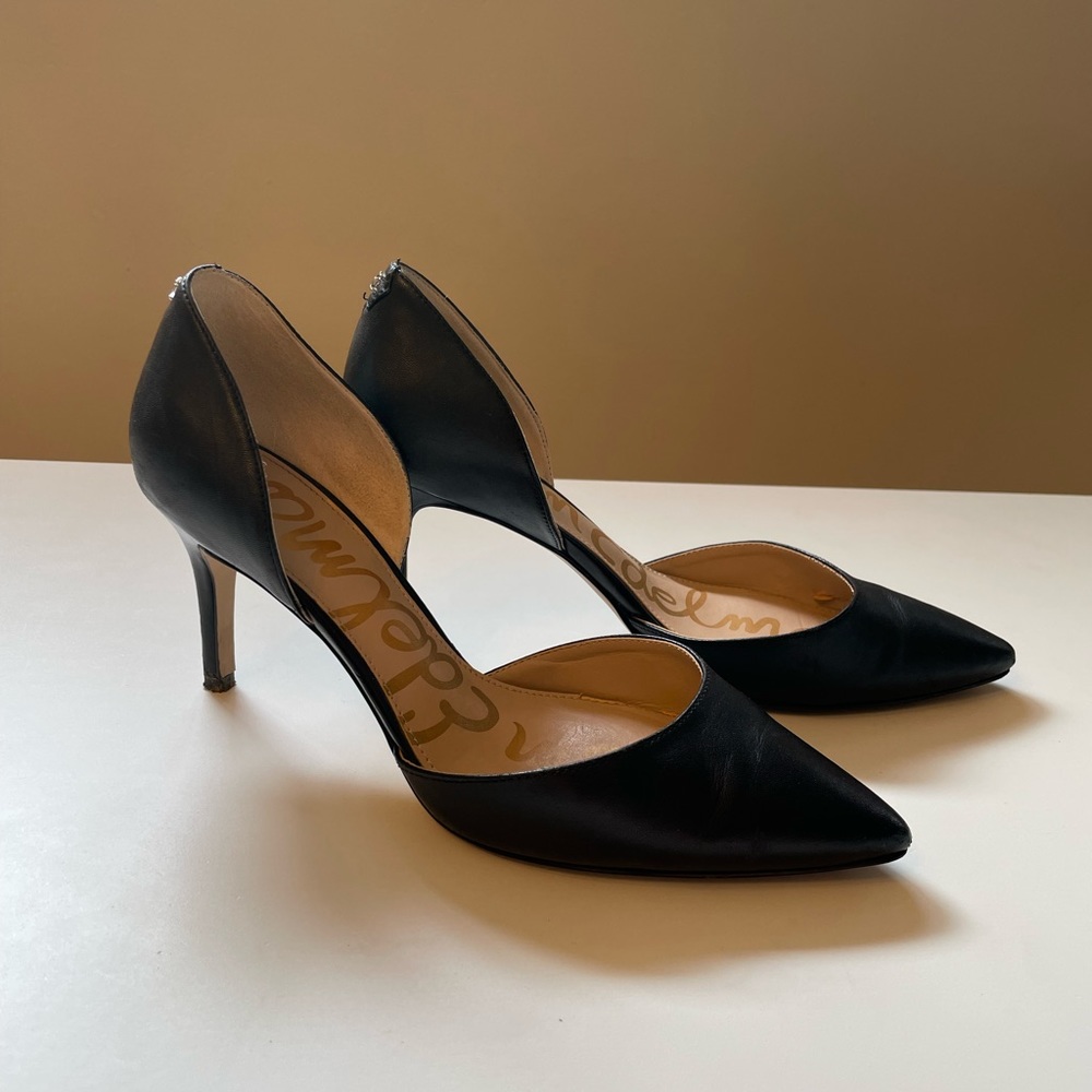 Sam Edelman Telsa Black Leather High Heel